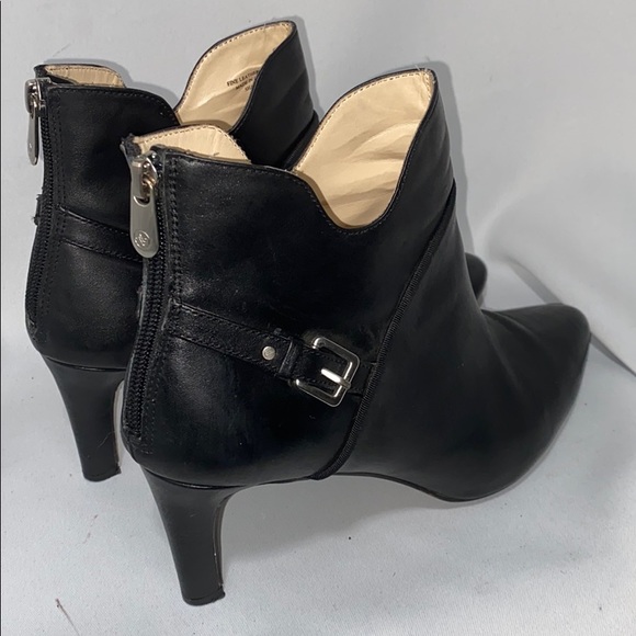 Adrienne Vittadini Black Leather High Heel Booties - Picture 7 of 10